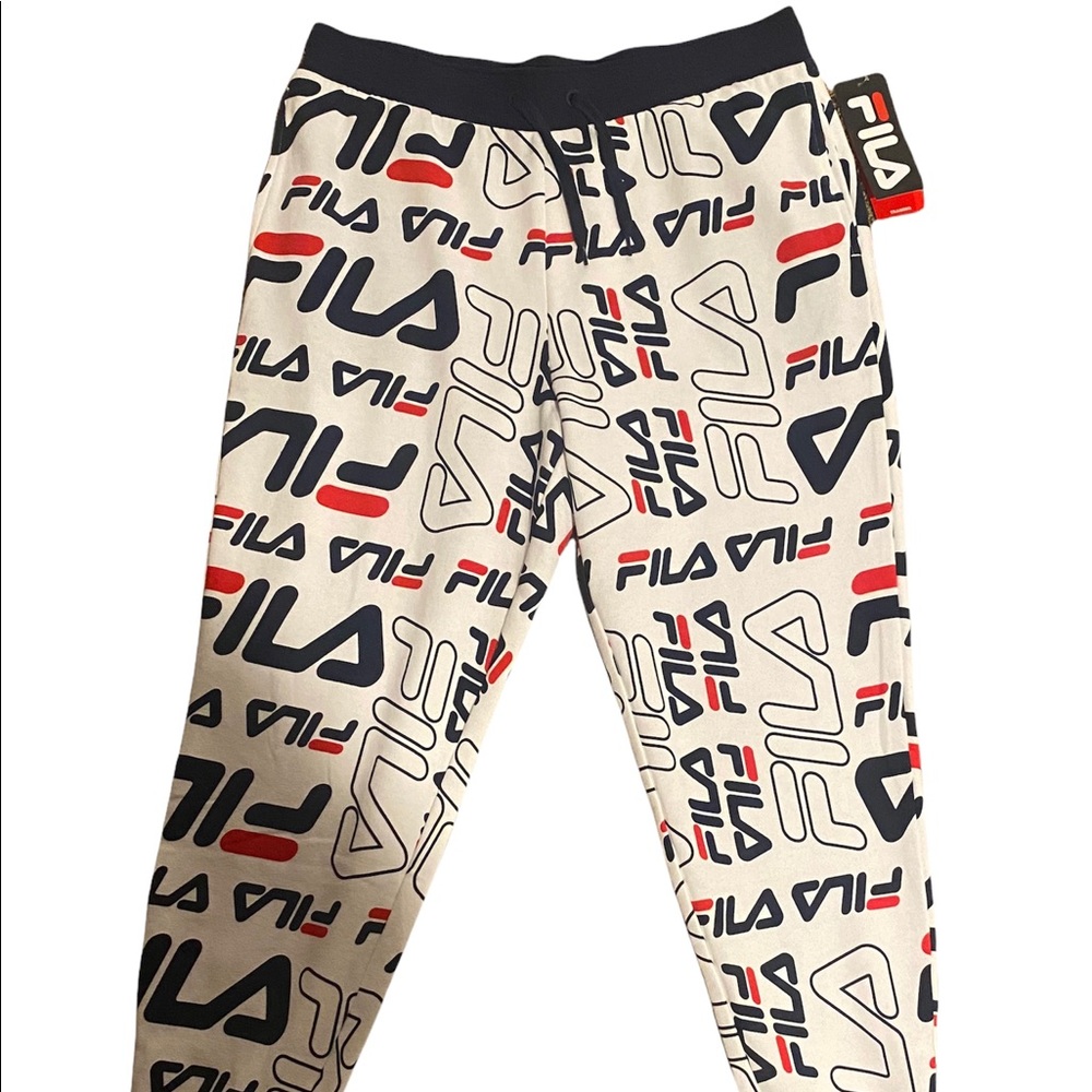 Fila DEUCE COURT JOGGER PANT Track gym Graphic AOP Tennis sweat~Womens sz XL~NWT